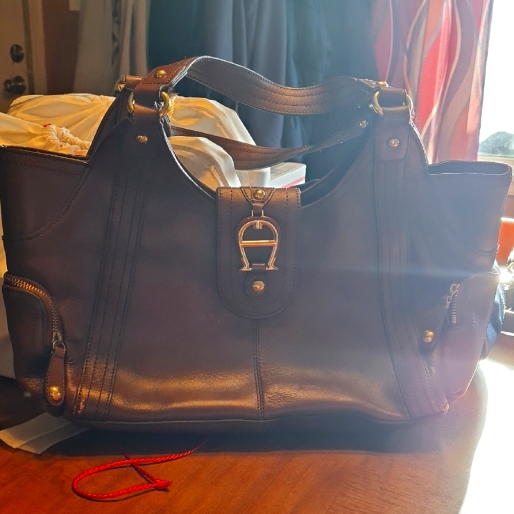 Etienne Aigner Elegant Brown Leather Bag
